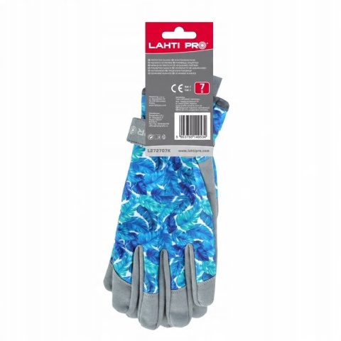 Rękawice skóra syntetyczna KWIATKI L272708P - rozmiar 8