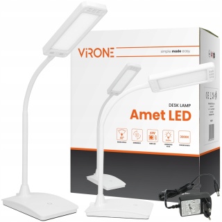 Lampa biurkowa AMET LED 6W, 3000K, f.ściem.czar / DL-8/W