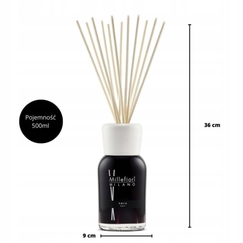 MM MILLEFIORI MILANO - Pałeczki zapachowe 500 ml NERO