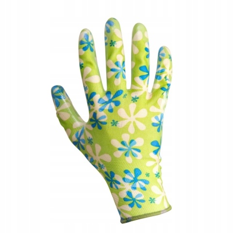 RĘKAWICE NITRYLOWE ZIELONE L220407P, KARTA, 7, CE, LAHTI