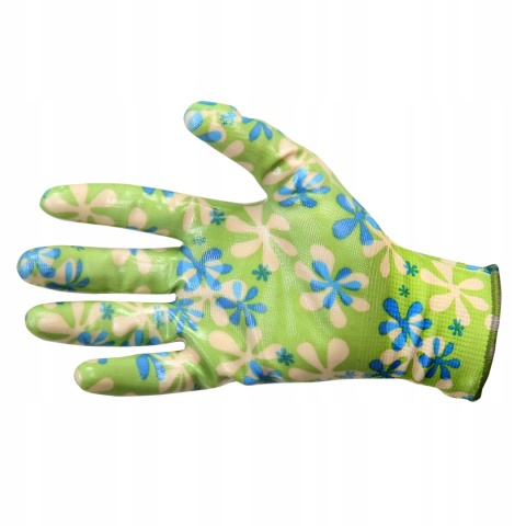 RĘKAWICE NITRYLOWE ZIELONE L220407P, KARTA, 7, CE, LAHTI