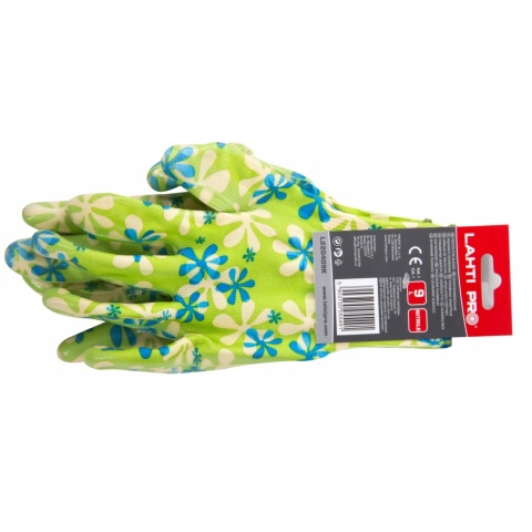 RĘKAWICE NITRYLOWE ZIELONE L220407P, KARTA, 7, CE, LAHTI