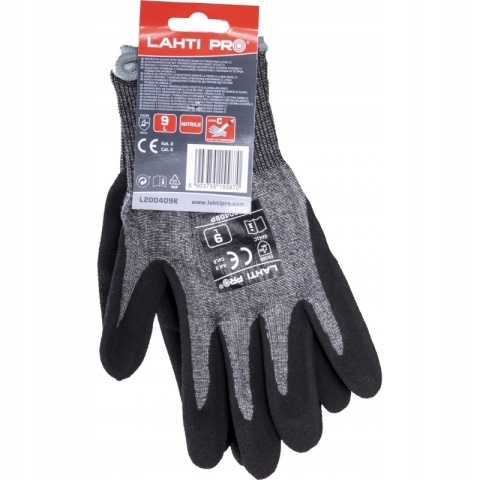 RĘKAWICE OCHRONNE NITRYLOWE, ODPORNE NA CIĘCIA, ROZMIAR "8"