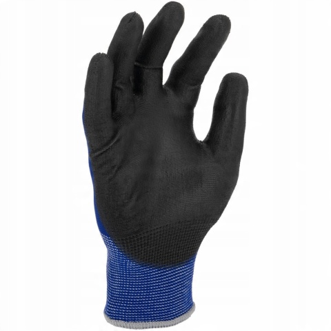 RĘKAWICE PU NIEBIESKO-CZARNE L231009P, KARTA, "9", CE, LAHTI