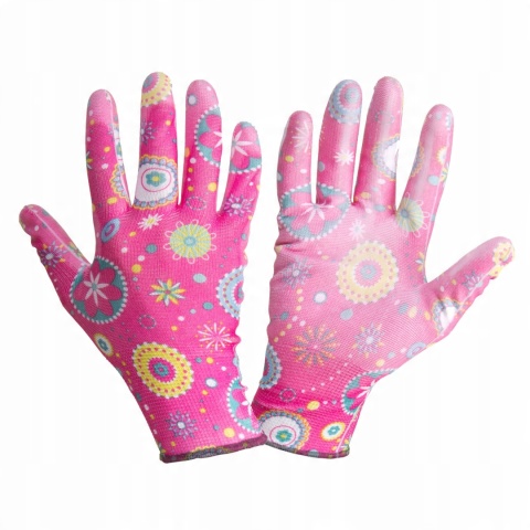 RĘKAWICE PU RÓŻOWE L230308P, KARTA, 8, CE, LAHTI