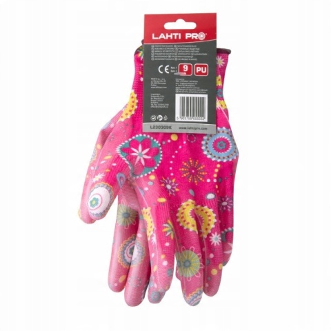 RĘKAWICE PU RÓŻOWE L230309P KARTA, 9, CE, LAHTI