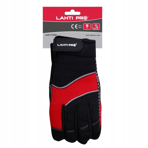 RĘKAWICE WAR. ANTYP. CZA-CZER. L281109P, KARTA, 9,CE,LAHTI