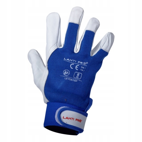 RĘKAWICE ZE SKÓRY KOZ. GRANAT. L270609P, KARTA, "9",CE,LAHTI