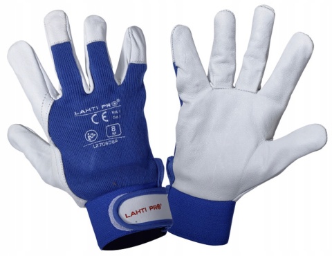 RĘKAWICE ZE SKÓRY KOZ. GRANAT. L270609P, KARTA, "9",CE,LAHTI