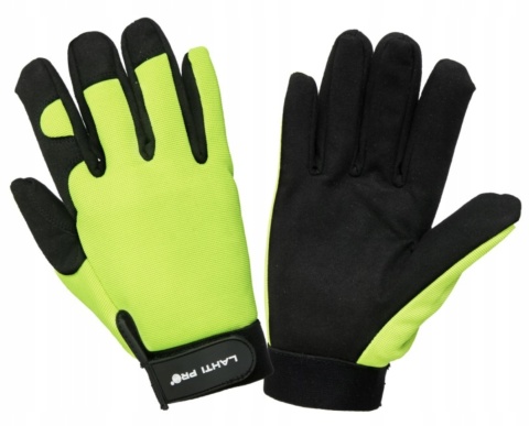 Rękawice Warsztatowe Czarne-Żółte, Karta, "10", CE, Lahti