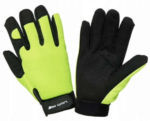 Rękawice Warsztatowe Czarne-Żółte, Karta, "10", CE, Lahti