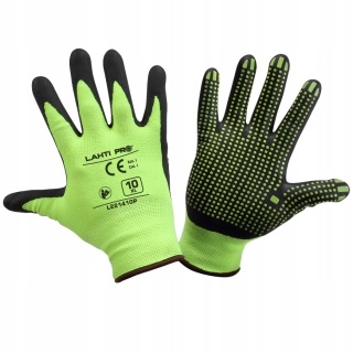 Rękawice nitrylowe żółto-czarne Lahti - 8.