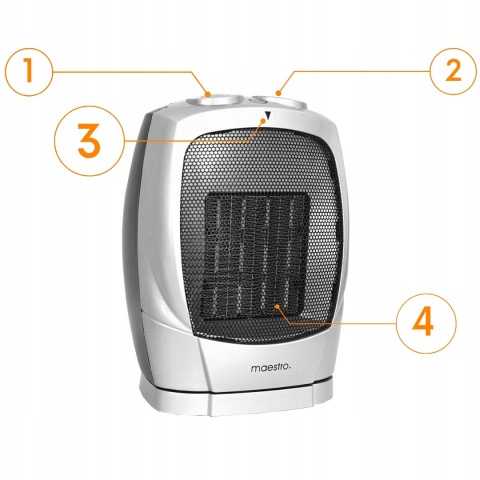 Farelka grzejnik elektryczny mały oscylacja 1500W