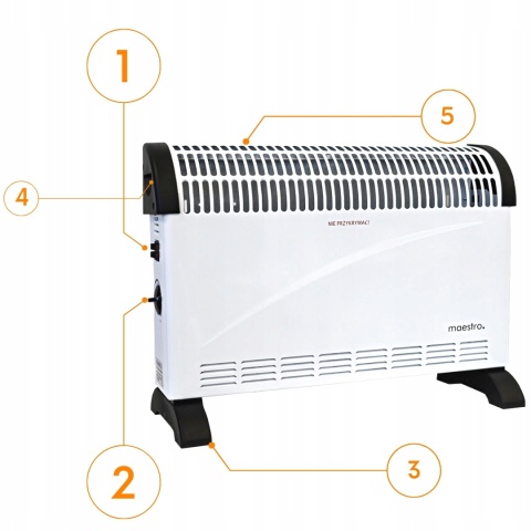 Grzejnik konwektor 2000W energooszczędny termostat