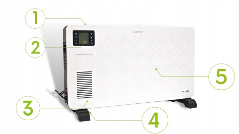 Grzejnik konwektor wyświetlacz LED pilot 2300W