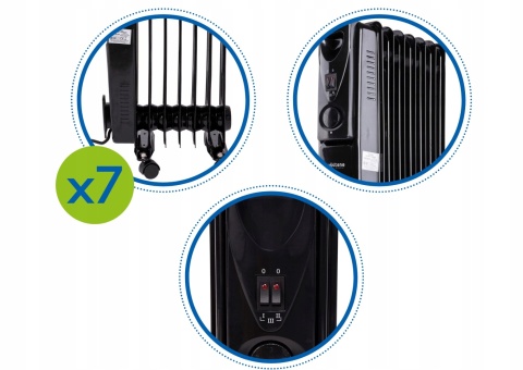 Grzejnik olejowy elektryczny 1500W energooszczędny