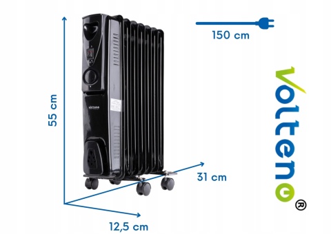 Grzejnik olejowy elektryczny 1500W energooszczędny