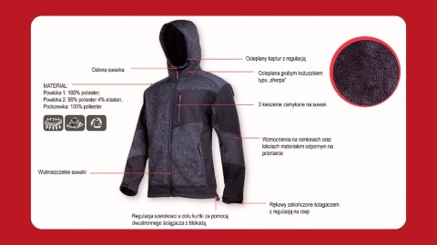 KURTKA OCIEPLANA SHERPA CZARNO-SZARA, 3XL Lahti Pro