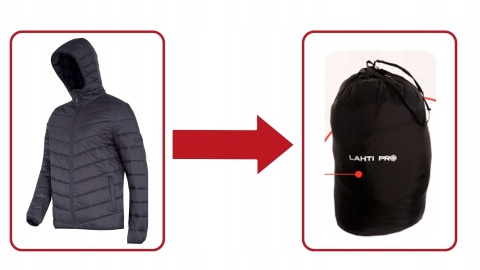 KURTKA OCIEPLANA Z KAPTUREM, CZARNA 2XL Lahti Pro