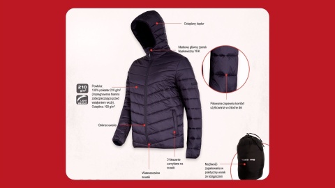 KURTKA OCIEPLANA Z KAPTUREM, CZARNA M Lahti Pro