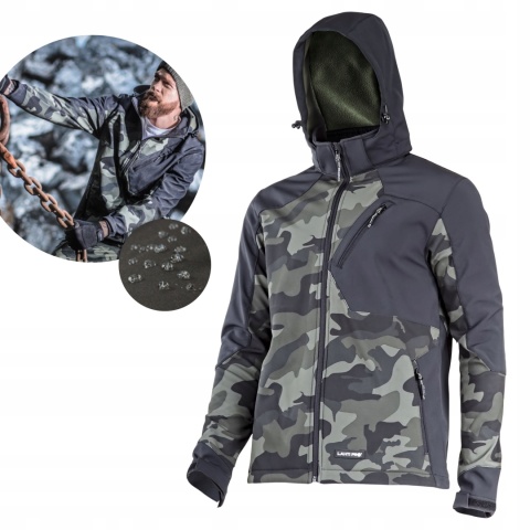 KURTKA SOFTSHELL Z KAPT. MORO ZIEL.-CZAR., "L", CE, LAHTI