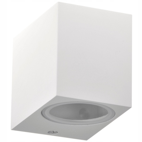 Kinkiet ogrod.Polux Boston SG37SQWW alum 1xGU10 kwadrat dol bialy