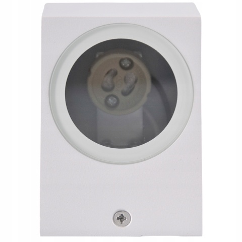 Kinkiet ogrod.Polux Boston SG37SQWW alum 1xGU10 kwadrat dol bialy