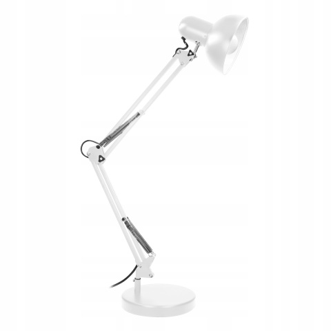 Lampa biurkowa DEON, 60W, E27, wysoka,sta,biała