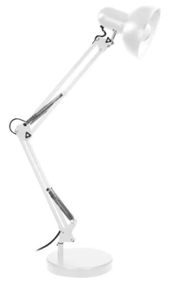 Lampa biurkowa DEON, 60W, E27, wysoka,sta,biała