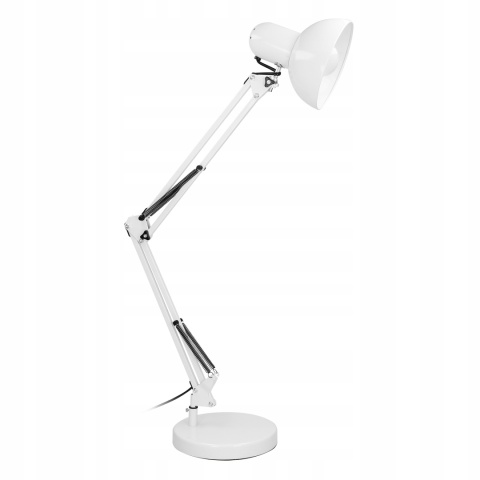 Lampa biurkowa DEON, 60W, E27, wysoka,sta,biała