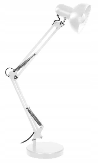 Lampa biurkowa DEON, 60W, E27, wysoka,sta,biała