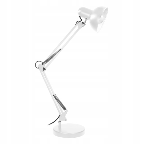 Lampa biurkowa DEON, 60W, E27, wysoka,sta,biała