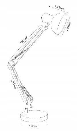 Lampa biurkowa DEON, 60W, E27, wysoka,sta,biała