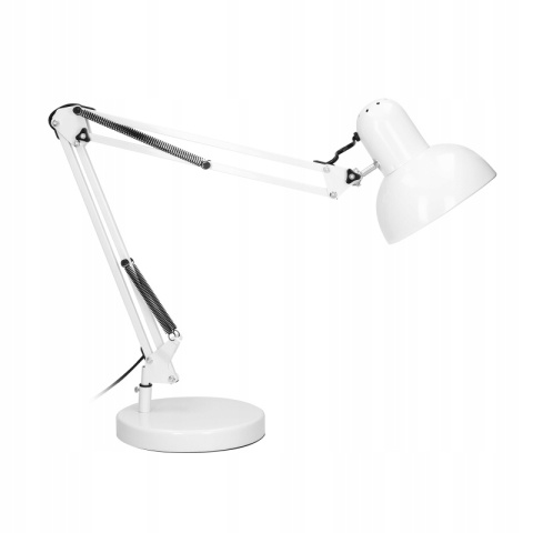 Lampa biurkowa DEON, 60W, E27, wysoka,sta,biała
