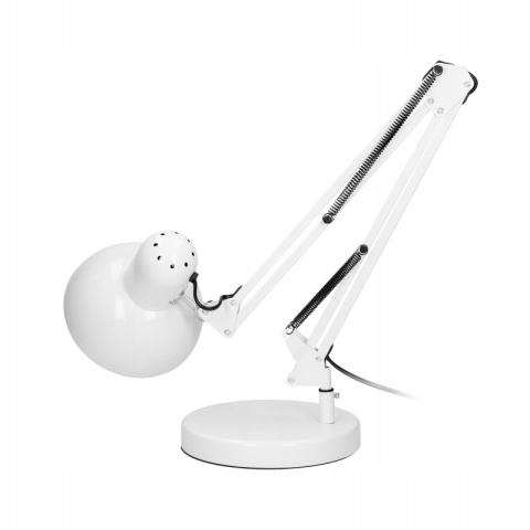 Lampa biurkowa DEON, 60W, E27, wysoka,sta,biała