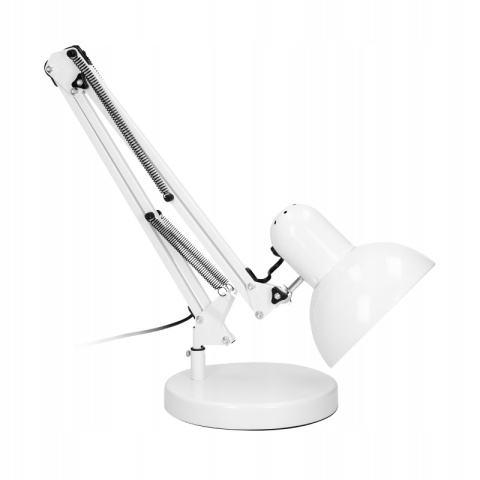 Lampa biurkowa DEON, 60W, E27, wysoka,sta,biała