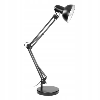 Lampa biurkowa DEON, 60W, E27, wysoka, stal,czarn