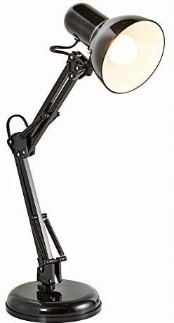 Lampa biurkowa DEON, 60W, E27, wysoka, stal,czarn