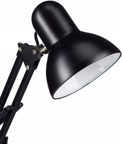 Lampa biurkowa DEON, 60W, E27, wysoka, stal,czarn