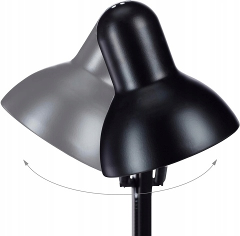 Lampa biurkowa DEON, 60W, E27, wysoka, stal,czarn