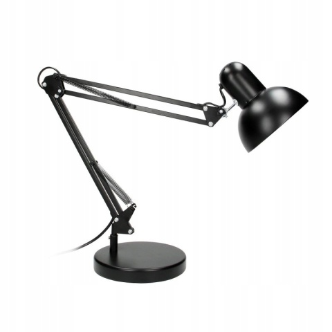 Lampa biurkowa DEON, 60W, E27, wysoka, stal,czarn