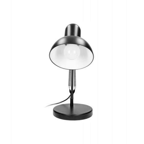 Lampa biurkowa DEON, 60W, E27, wysoka, stal,czarn