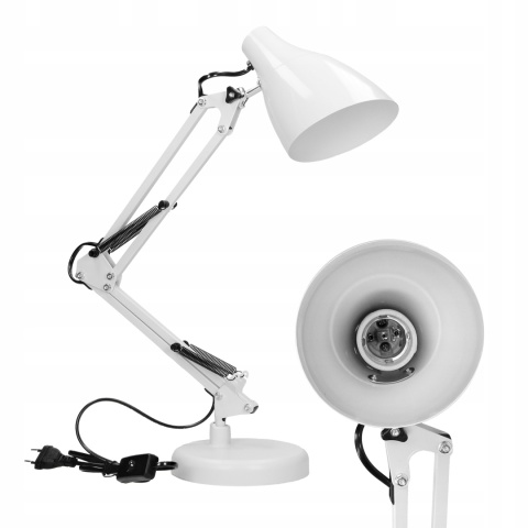 Lampa biurkowa DIAN 60W stalowa, biała