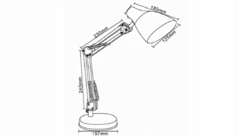 Lampa biurkowa DIAN 60W stalowa, biała