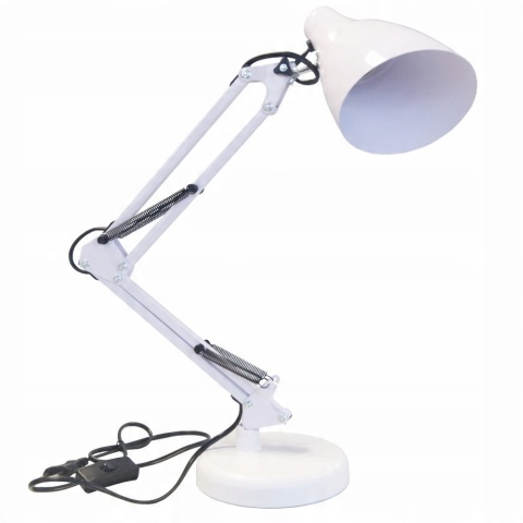 Lampa biurkowa DIAN 60W stalowa, biała