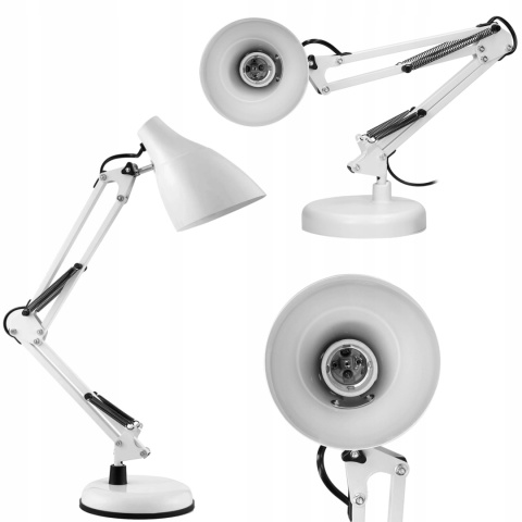 Lampa biurkowa DIAN 60W stalowa, biała