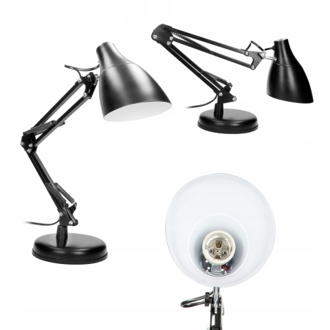 Lampa biurkowa DIAN 60W stalowa, czarna