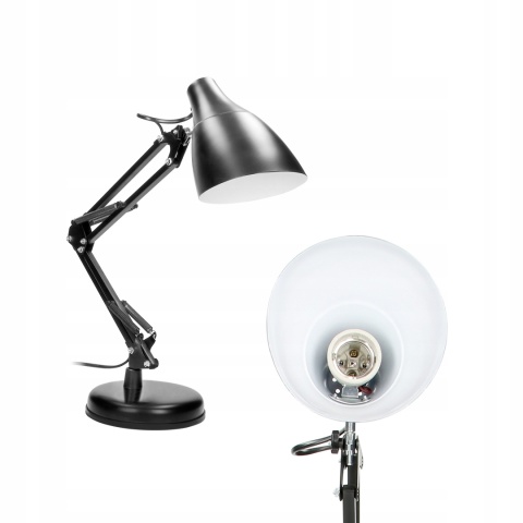 Lampa biurkowa DIAN 60W stalowa, czarna
