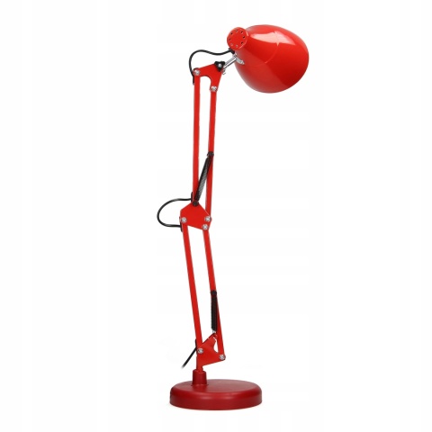 Lampa biurkowa DIAN 60W stalowa, czerwona