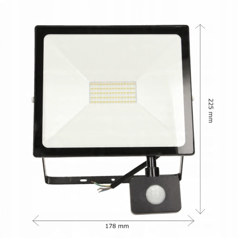 Naświetlacz LED, ALLED 50W z PIR, 3700lm,IP44,4000K